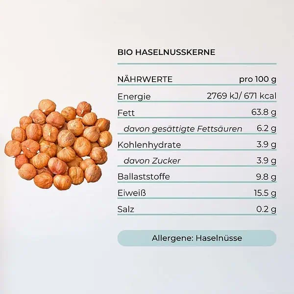 nährwerte bio haselnuss kerne snack mighty elements