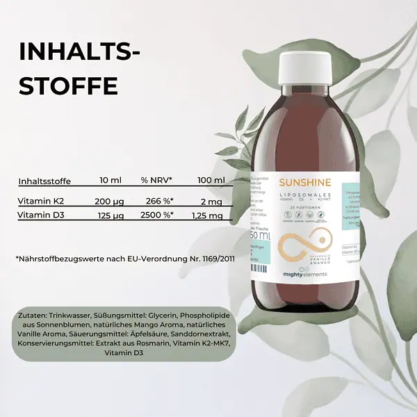 inhaltsstoffe liposomales sunshine vitamin d3 k2-mk7