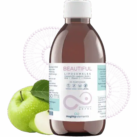 Beautiful – Liposomales Coenzym Q10 (100 mg), Hyaluron (100 mg), Zink (15mg), Folat (500 μg)