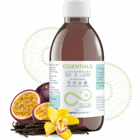 Essentials – Liposomales Magnesium (150mg), B12 (100µg), Vitamin D3 (125 µg),  K2-MK7 (100 µg)