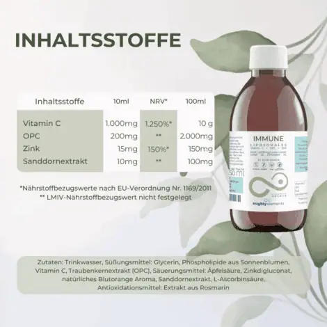 inhaltsstoffe liposomales immune vitamin c opc zink mighty elements