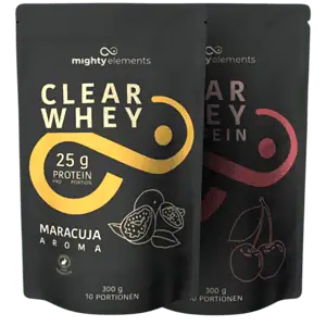 Mighty Elements Clear Whey Protein Isolat – Kirsche und Maracuja Standbeutel