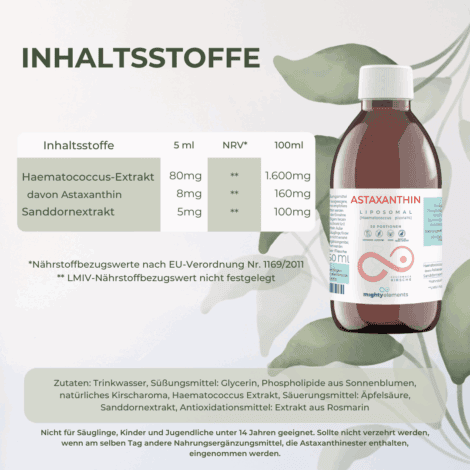 inhalt liposomales astaxanthin haematococcus pluvialis