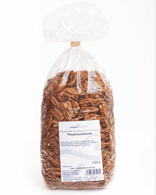 pecannuss kerne snack mighty elements verpackung
