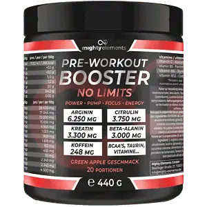 No Limits 4.0 Pre-Workout Booster Green Apple – Mighty Elements