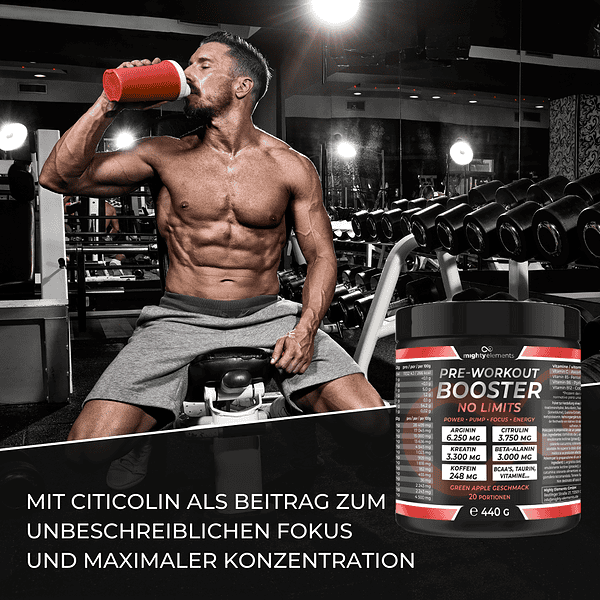 wirkungsvoller no limits sport drink pre workout booster mighty elements