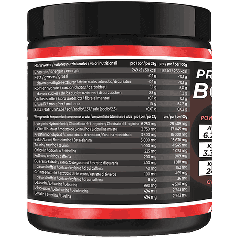 nährwerte komponenten no limits sport drink pre workout booster mighty elements