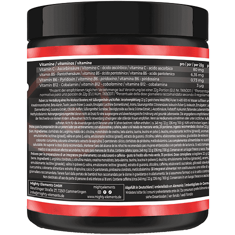 vitamine no limits sport drink pre workout booster mighty elements