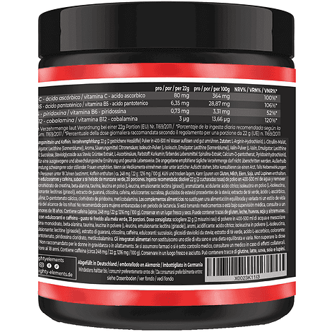 infos no limits sport drink pre workout booster mighty elements