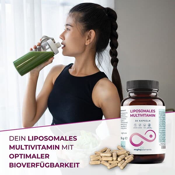 Multivitamin & Mineralien Kapseln - Liposomale Vitamine A, B, C, D3, E, K2 + Mineralien | 30 vegane Kapseln – Bild 7