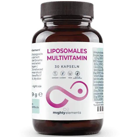 Multivitamin & Mineralien Kapseln – Liposomale Vitamine A, B, C, D3, E, K2 + Mineralien | 30 vegane Kapseln
