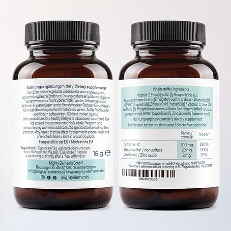 Eisen Kapseln - Liposomales Eisen (20 mg), Vitamin C (200 mg), Zink (2 mg) | 30 vegane Kapseln – Bild 6