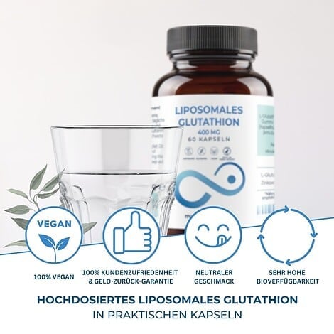 Glutathion Kapseln - Liposomales L-Glutathion (400 mg), Zink (2 mg) | 60 vegane Kapseln – Bild 3