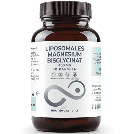 Magnesium Bisglycinat Kapseln – Liposomales Magnesium (800 mg pro Tagesdosis), Zink (2 mg) | 30 vegane Kapseln