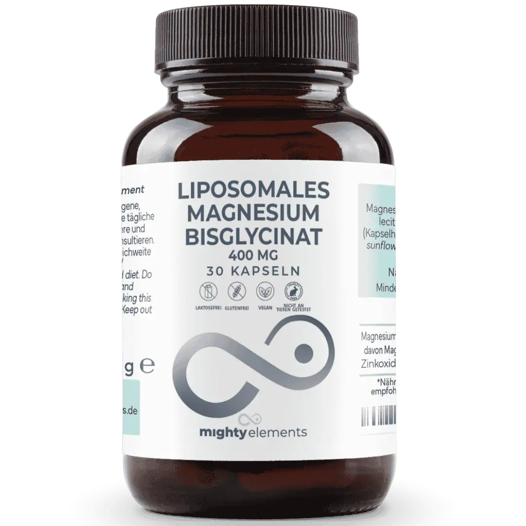 Magnesium Bisglycinat Kapseln - Liposomales Magnesium (800 mg pro Tagesdosis), Zink (2 mg) | 30 vegane Kapseln