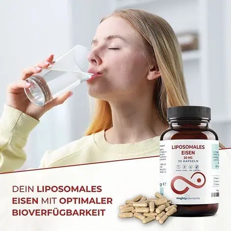Eisen Kapseln - Liposomales Eisen (20 mg), Vitamin C (200 mg), Zink (2 mg) | 30 vegane Kapseln – Bild 6