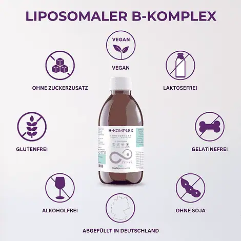 Vitamin B-Komplex - Liposomales Vitamin B3 (24 mg), B5 (12 mg), B6 (2,8 mg) und vielen weiteren Vitaminen – Bild 6