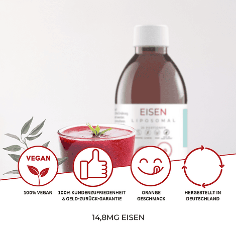 Eisen - Liposomales Eisen (14,8 mg) vegan, ohne Alkohol 25 Portionen – Bild 3