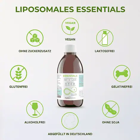 Essentials - Liposomales Magnesium (150mg), B12 (100µg), Vitamin D3 (130 µg),  K2-MK7 (100 µg) – Bild 6