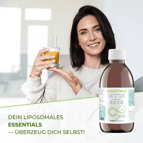Essentials - Liposomales Magnesium (150mg), B12 (100µg), Vitamin D3 (130 µg),  K2-MK7 (100 µg) – Bild 7