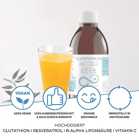Glutathion 4-in-1 - Liposomales Glutathion, Vitamin C, R-Alpha-Liponsäure und Resveratrol – Bild 3