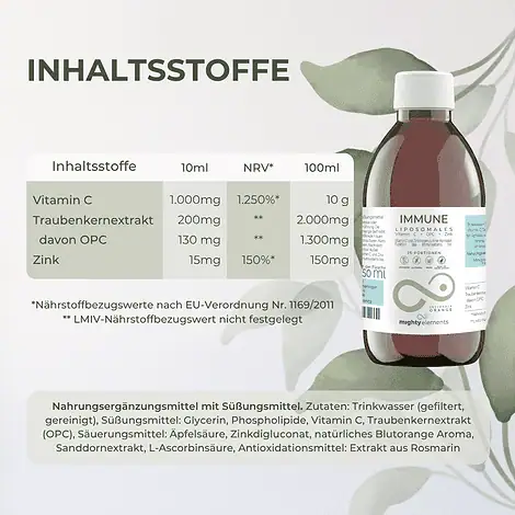Immune - Liposomales Vitamin C (1000 mg), OPC, Zink (15 mg) – Bild 2