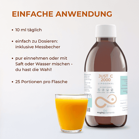 Just C - Liposomales Vitamin C (2000 mg) ohne Zusätze, ohne Xylit, ganz natürlich – Bild 5