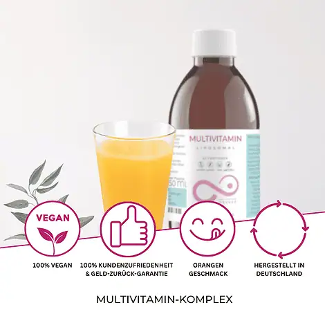 Multivitamin - Liposomales Vitamin C (200 mg), B3 (32 mg), E (9 mg) und vielen weiteren Vitaminen – Bild 3