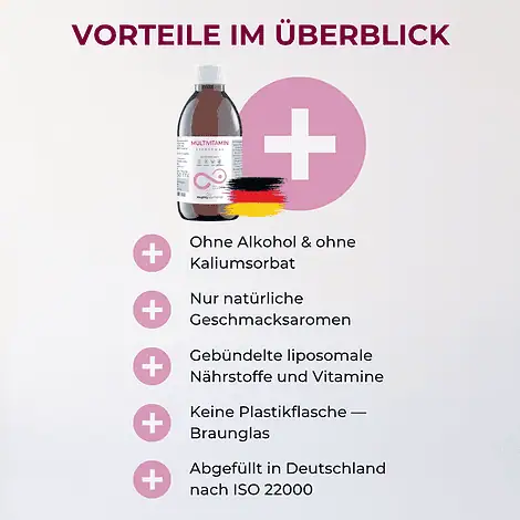 Multivitamin - Liposomales Vitamin C (200 mg), B3 (32 mg), E (9 mg) und vielen weiteren Vitaminen – Bild 4